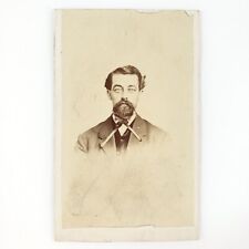 Fancy Chicago Man CDV Photo c1865 Illinois People's Gallery Bearded Card C1634 picture
