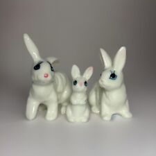 Vintage Art Pottery Bone China Miniature Bunny Rabbit Family Figurine picture