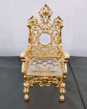 Franklin Mint Cinderella 24k Gold Plated Throne Chair Austrian Crystal 1989 picture