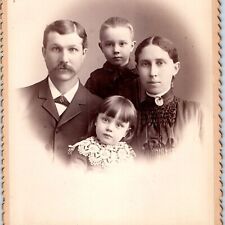 c1880s Monroe, Wis. Cute Young Family Cabinet Card Photo Freemason Pin Man B13 picture