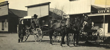 Antique Vtg RPPC Horse Buggy Cowboys Street Scene Tijuana Mexico #158 picture