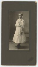 Antique c1880s Large Cabinet Card Young Girl Holding Scroll Grand Forks, ND picture