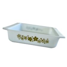 Vintage 70s Pyrex 922 Spring Blossom Green/Crazy Daisy Brownie Pan, Square 8x8 picture