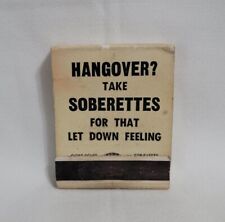 Vintage Hangover Take Soberettes Liquor Humor Funny Matchbook Cover Advertising picture