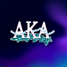 AKA Alpha Kappa Alpha - Sorority Pin / Brooch Pink & Green Enamel With Pearls picture