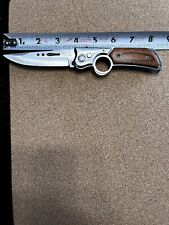 Pocket Knife SSBlade Folding Wooden Handle 4” picture