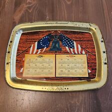 Vintage America's Bicentennial Tray Metal 1776-1976 Calender Flag Liberty Bell picture