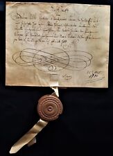 Large Antique Vellum with the Wax Seal of Alsace - 1710 picture