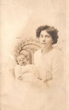 Vintage Postcard Mother Carrying Her Baby Christening Special Day Photo RPPC picture