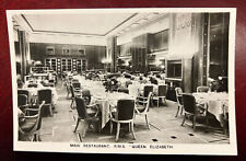 RPPC c1930’s Main Restaurant R.M.S. Cunard Queen Elizabeth Ship Vintage Postcard picture