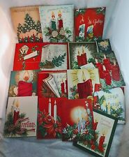 Vintage Christmas Greeting Cards Featuring Candles #1 picture