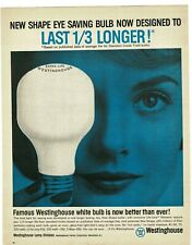 1962 WESTINGHOUSE Extra Life Light Bulb blue illustration Vintage Print Ad picture