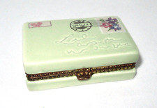 Lovely HALLMARK Signed Ceramic Suitcase Trinket Box - 2.75