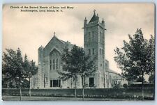 Long Island New York Postcard Church Sacred Hearts Jesus Mary Southampton 1940 picture