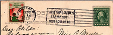 Rare 1923 Christmas Seal Tied to Postcard Clear Tuberculosis Cancel picture