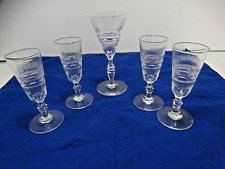 Lot of 5 Vintage Crystal Sherry Cordial Glasses  Stemware Stemmed picture