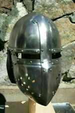Medieval Helmet Full face Battle Ready Steel Armor Helmet sca/larp/Viking/norse picture