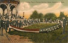 Postcard Kansas Leavenworth Folding Flag Retreat Soldiers Home 23-5590 picture