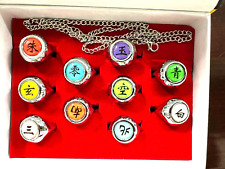 AKATSUKI  Rings 10 Pcs Set NARUTO Cosplay Ring in Box With Chain picture