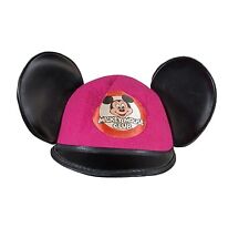 Vintage 1980s Mickey Mouse Ears Hat Walt Disney Club Pink Mouseketeers Rhonda picture