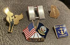 5 Navy USA Flags american Metal Lapel pinback Hat Pin brooch military lot set picture