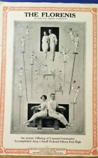Antique 1926 Vaudeville Act Poster THE FLORENIS Distinctive Aerial Gymnasts B6 picture