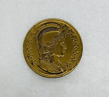 Rare Roman Gladiator Bronze Medallion Coin Pin Back Antique Art Medal 23 picture