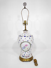 Vintage Maitland Smith Hand Painted Porcelain Asian Table Lamp - NEAR MINT COND. picture
