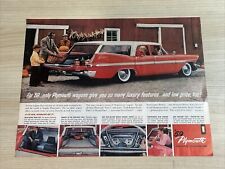 1959 Plymouth Station Wagon Red 1958 Vintage Print Ad Look Magazine picture