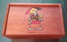 Vintage RARE BUD LIGHT Spuds MacKenzie wooden Box 1986 Anheuser-Busch Budweiser picture