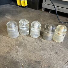 Vintage Hemingray Clear Glass Telephone Pole Insulator X5 picture