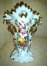 Lovely Antique OLD PARIS Porcelain Spill Vase w/ Hand Painted Floral Decoration picture