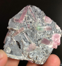 Very Nice Quality Tourmaline Bunch Crystals Specimen with Quartz Afgha 162 Grams picture
