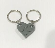 Lego Heart Keychain - Dark Grey - New, Authentic Legos - Valentine’s Day Gift picture