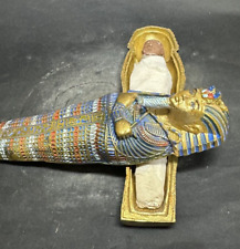 RARE ANCIENT EGYPTIAN ANTIQUE Of Pharaonic Coffin With Mummy Of King Tutankhamun picture