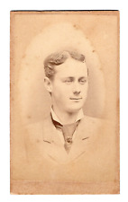 BOSTON MASS 1880s CUTE YOUNG MAN No ID Victorian Vignette CDV by L. W. COOK picture