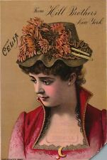 1880s-90s Young Girl Dressed Celia Hill Brothers Millinery Goods Trade Card picture