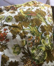 Vintage Pair Floral Barkcloth French Pleat Pleats Drape Curtain Panels Custom picture