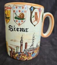 Vintage Siena Italy Mug Family Coats of Mug 12 oz Colorful Signed Uncommon VGUC picture