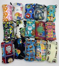 lot of 50 Assorted Print pipe bags padded 7x4 drawstring pouches picture