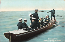 Cowes Week The King Going On Board, Sailors Boats, Vintage Postcard picture