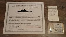 US NAVY ID Identification Card WW2 TRAINING COURSE CERTIFICATE SERVICE RECORD picture