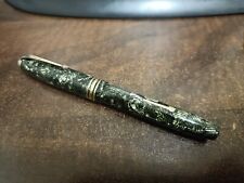 VINTAGE CONWAY STEWART NO. 58 GREEN HATCHED FOUNTAIN PEN DURO 14ct Gold Nib picture