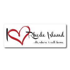 I Love Rhode Island, It's Where I Call Home US State Magnet Decal, 3x8 Inches picture