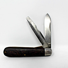 Vintage 2-Blade Pocket Knife Black Wood Handle Stainless Steel picture
