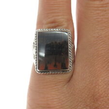 Old Pawn Sterling Silver Vintage Southwestern Real Jasper Tribal Ring Size 3.75 picture
