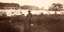 c1910-1924 RPPC Soldier Pictured In Front of MANY Tents ANTIQUE Postcard ARTURA picture