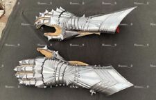 18G Medieval Gauntlet Pair Accents Knight Crusader Armor Gothic Gauntlet LARP picture