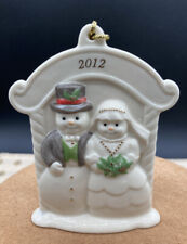 Lenox 2012 Snowman Bride and Groom Wedding Christmas Tree Ornament 831093 DATED picture