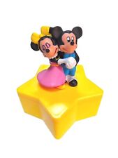 Vintage Disney Mickey Minnie Mouse Dancing Avon Star Trinket Box Vinyl Figures picture